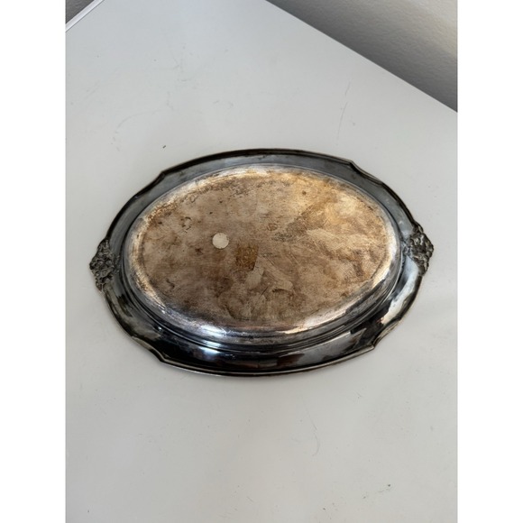 Silver Rose Engraved And Patterned Tray 12" - Picture 6 of 10